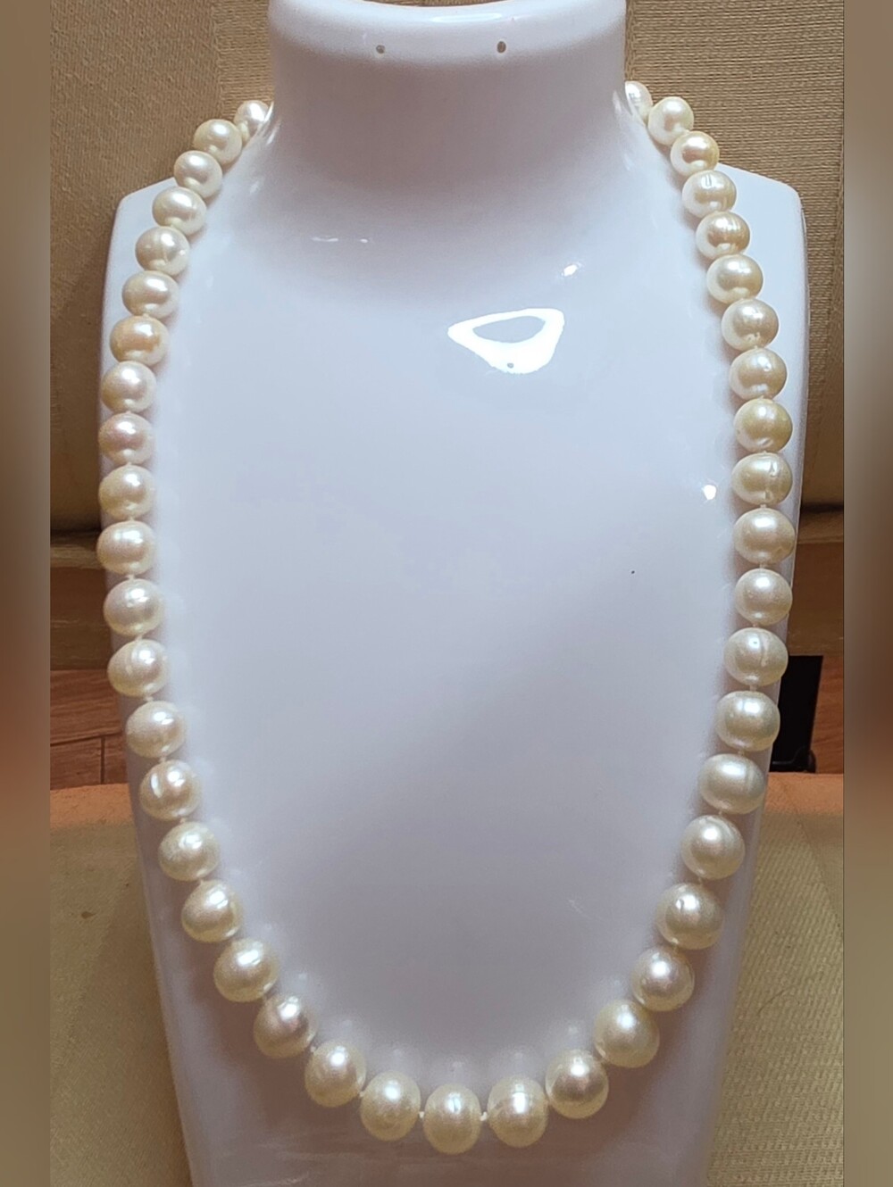9.6 MM CULTURED FRESHWATER PEARL NECKLACE 925 CLASP 18 IN